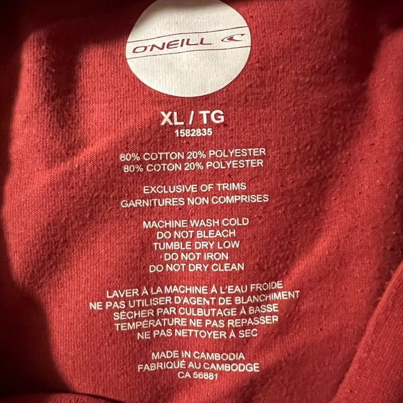 XL O’Neill t-shirt light red color - Picture 3 of 3